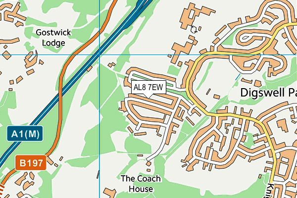 AL8 7EW map - OS VectorMap District (Ordnance Survey)