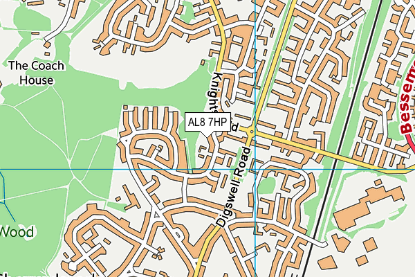 AL8 7HP map - OS VectorMap District (Ordnance Survey)