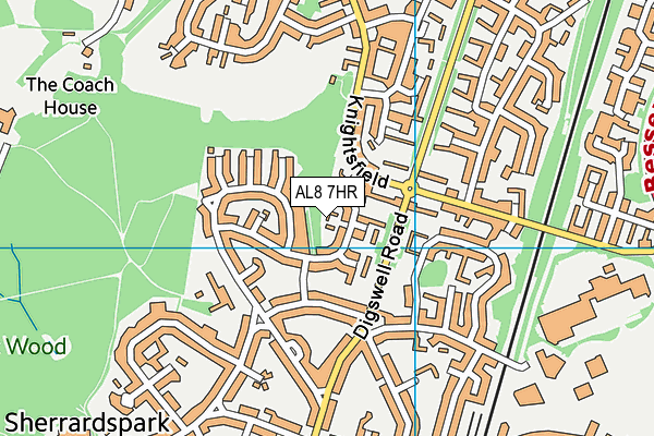 AL8 7HR map - OS VectorMap District (Ordnance Survey)