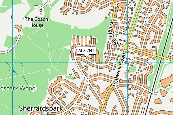 AL8 7HT map - OS VectorMap District (Ordnance Survey)