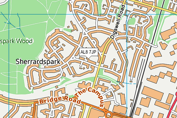 AL8 7JP map - OS VectorMap District (Ordnance Survey)