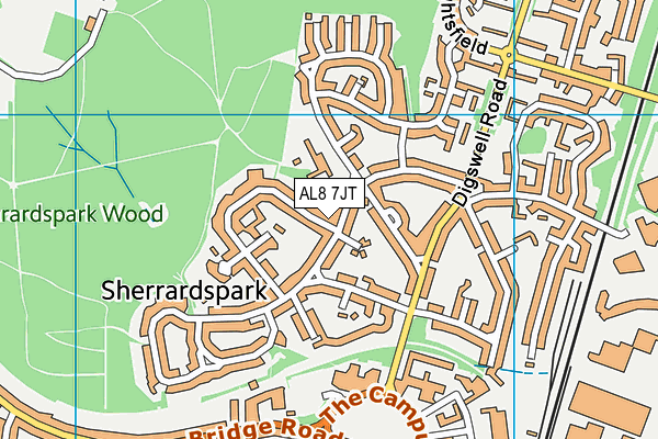 AL8 7JT map - OS VectorMap District (Ordnance Survey)