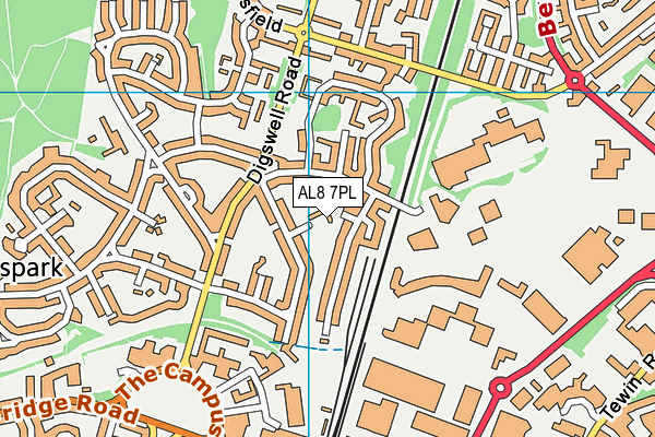 AL8 7PL map - OS VectorMap District (Ordnance Survey)