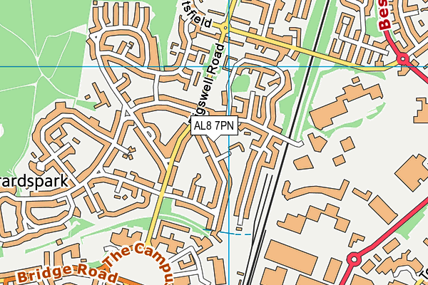 AL8 7PN map - OS VectorMap District (Ordnance Survey)