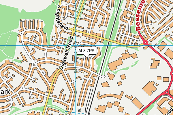 AL8 7PS map - OS VectorMap District (Ordnance Survey)