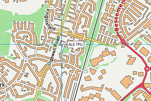 AL8 7PU map - OS VectorMap District (Ordnance Survey)