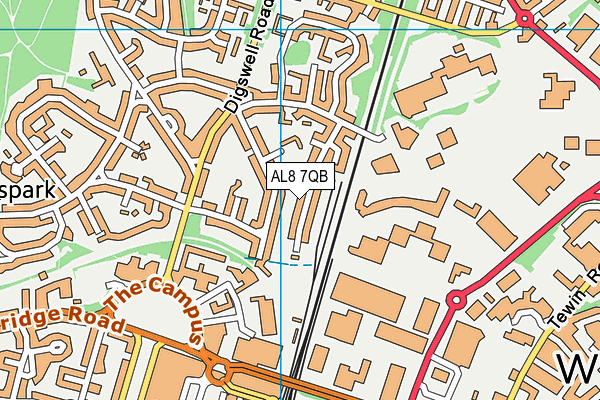 AL8 7QB map - OS VectorMap District (Ordnance Survey)