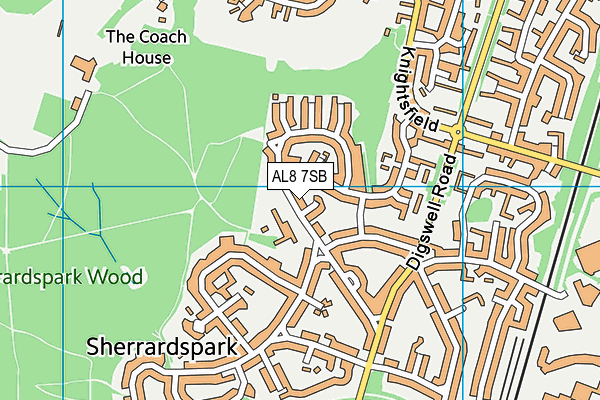 AL8 7SB map - OS VectorMap District (Ordnance Survey)