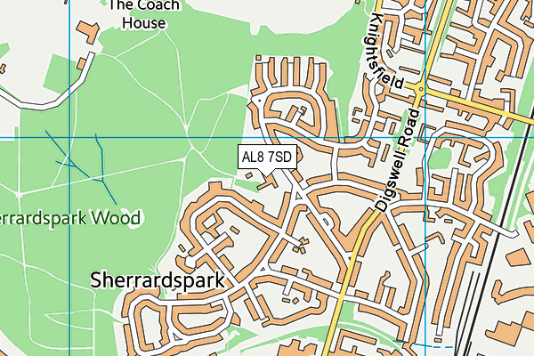 AL8 7SD map - OS VectorMap District (Ordnance Survey)