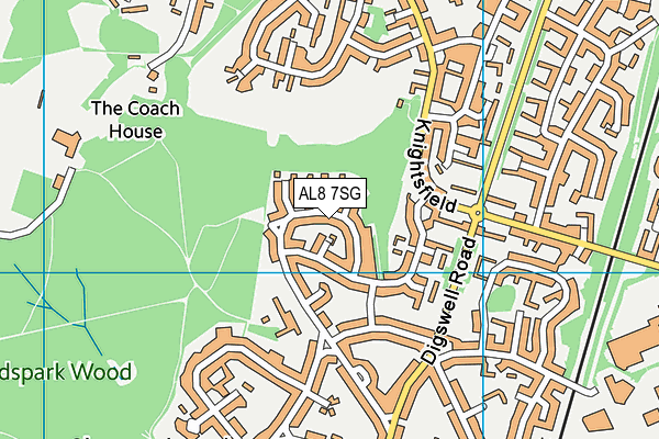 AL8 7SG map - OS VectorMap District (Ordnance Survey)