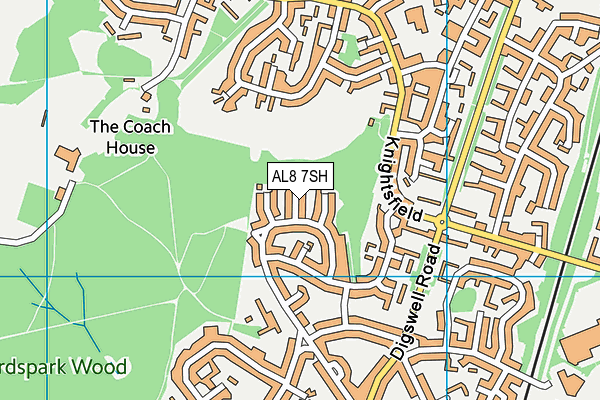 AL8 7SH map - OS VectorMap District (Ordnance Survey)