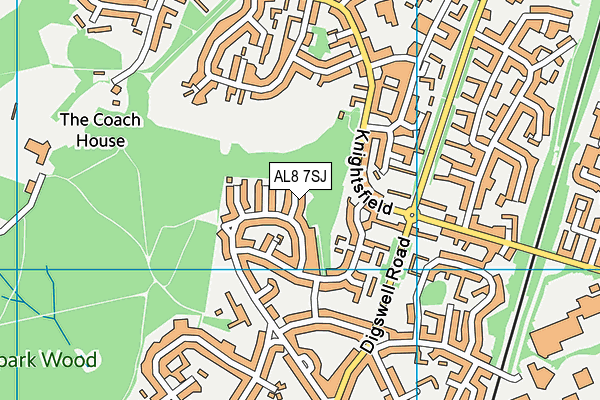 AL8 7SJ map - OS VectorMap District (Ordnance Survey)