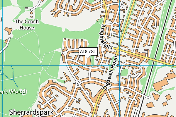 AL8 7SL map - OS VectorMap District (Ordnance Survey)