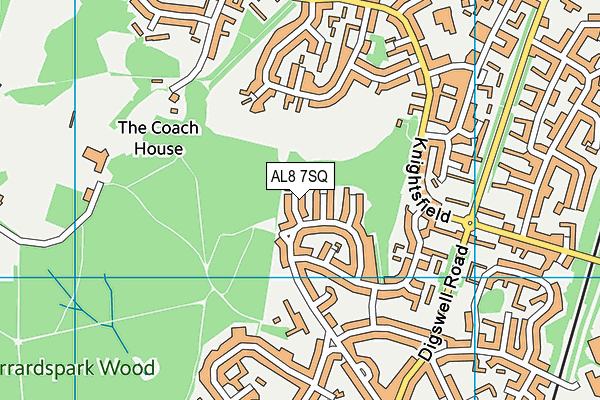 AL8 7SQ map - OS VectorMap District (Ordnance Survey)
