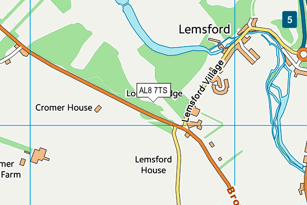 AL8 7TS map - OS VectorMap District (Ordnance Survey)