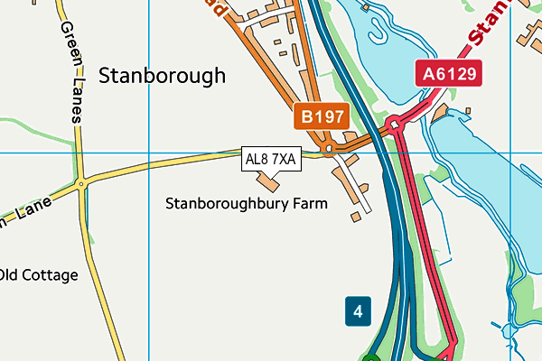 AL8 7XA map - OS VectorMap District (Ordnance Survey)