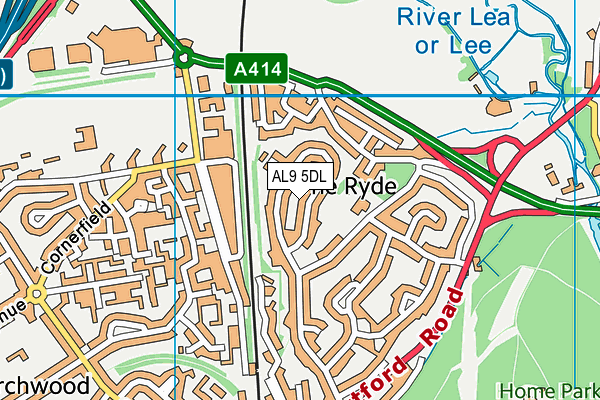 AL9 5DL map - OS VectorMap District (Ordnance Survey)