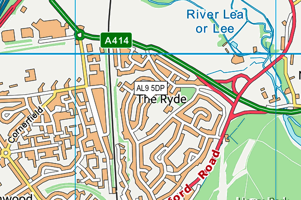 AL9 5DP map - OS VectorMap District (Ordnance Survey)