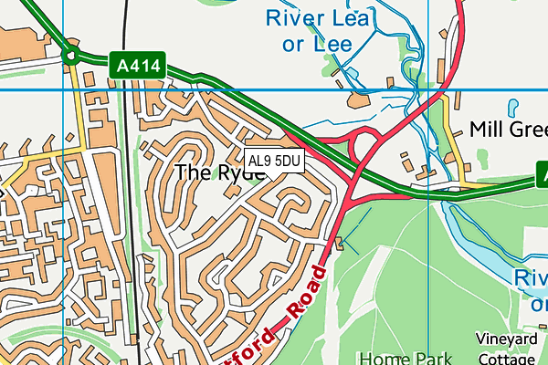 AL9 5DU map - OS VectorMap District (Ordnance Survey)