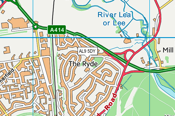 AL9 5DY map - OS VectorMap District (Ordnance Survey)