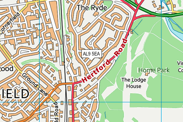 AL9 5EA map - OS VectorMap District (Ordnance Survey)