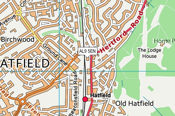 AL9 5EN map - OS VectorMap District (Ordnance Survey)