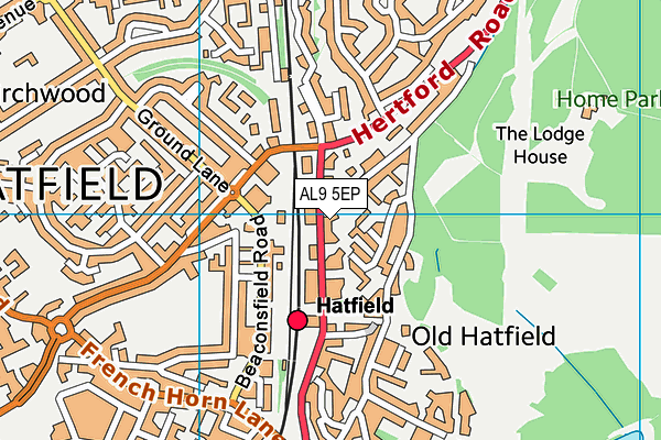 AL9 5EP map - OS VectorMap District (Ordnance Survey)