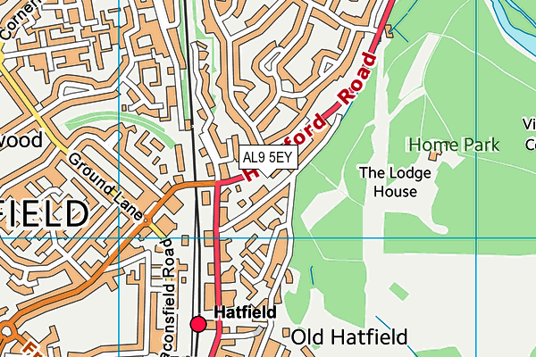 AL9 5EY map - OS VectorMap District (Ordnance Survey)