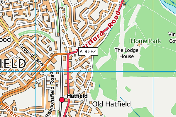 AL9 5EZ map - OS VectorMap District (Ordnance Survey)