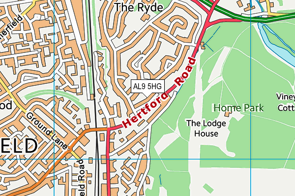 AL9 5HG map - OS VectorMap District (Ordnance Survey)