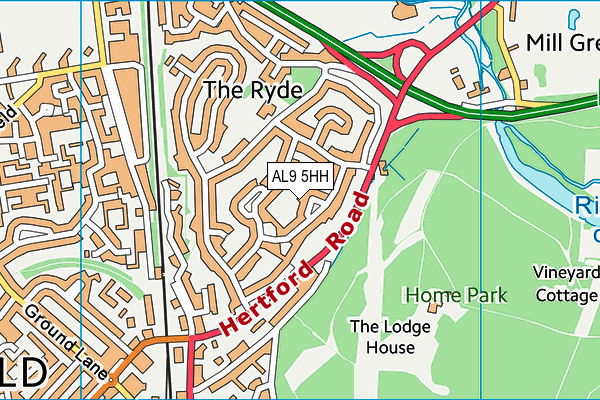 AL9 5HH map - OS VectorMap District (Ordnance Survey)