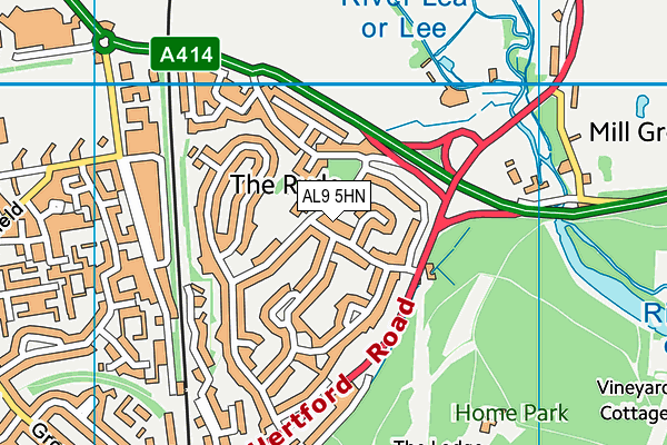 AL9 5HN map - OS VectorMap District (Ordnance Survey)