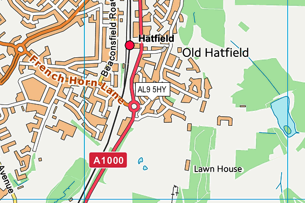 AL9 5HY map - OS VectorMap District (Ordnance Survey)