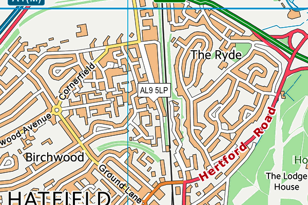 AL9 5LP map - OS VectorMap District (Ordnance Survey)