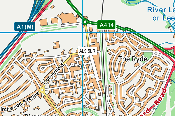 AL9 5LR map - OS VectorMap District (Ordnance Survey)