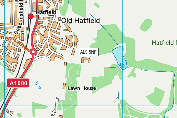 AL9 5NF map - OS VectorMap District (Ordnance Survey)