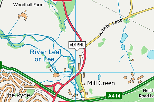 AL9 5NU map - OS VectorMap District (Ordnance Survey)