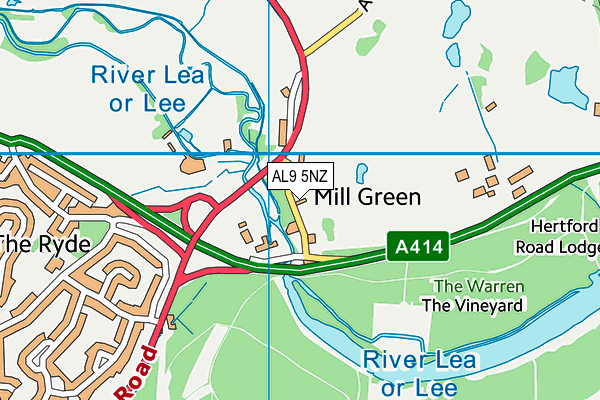AL9 5NZ map - OS VectorMap District (Ordnance Survey)
