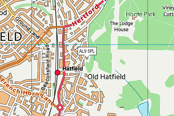 AL9 5PL map - OS VectorMap District (Ordnance Survey)