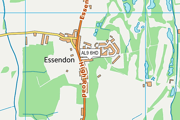 Essendon CofE (VC) Primary School map (AL9 6HD) - OS VectorMap District (Ordnance Survey)