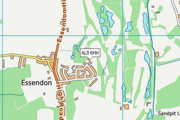 AL9 6HH map - OS VectorMap District (Ordnance Survey)