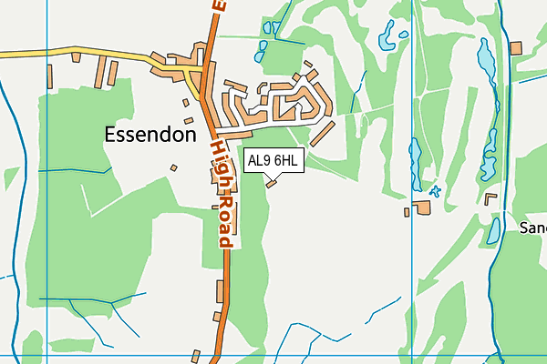 AL9 6HL map - OS VectorMap District (Ordnance Survey)