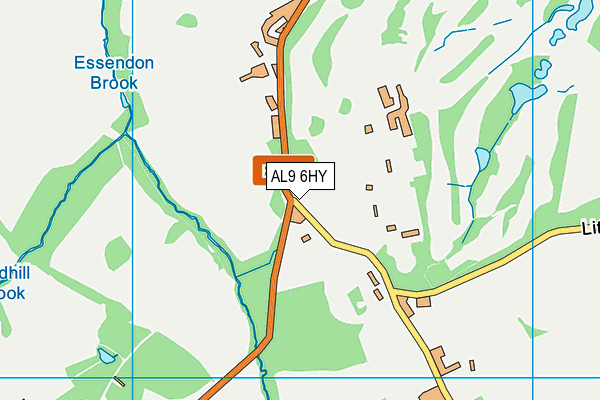 AL9 6HY map - OS VectorMap District (Ordnance Survey)
