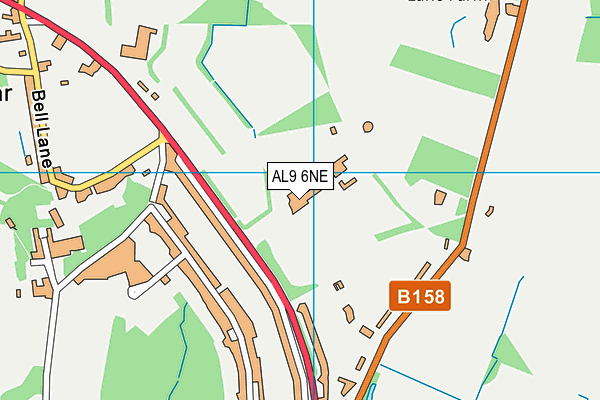 AL9 6NE map - OS VectorMap District (Ordnance Survey)