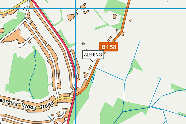 AL9 6NG map - OS VectorMap District (Ordnance Survey)