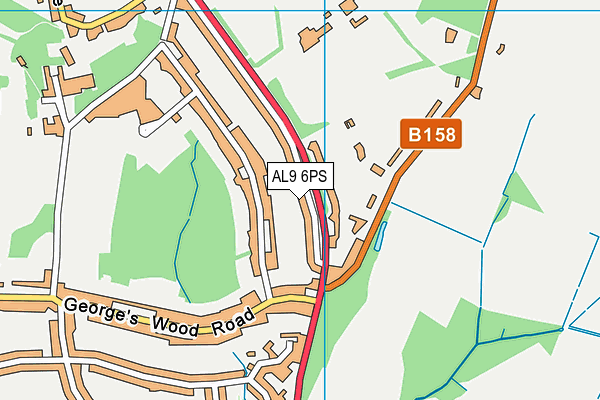 AL9 6PS map - OS VectorMap District (Ordnance Survey)