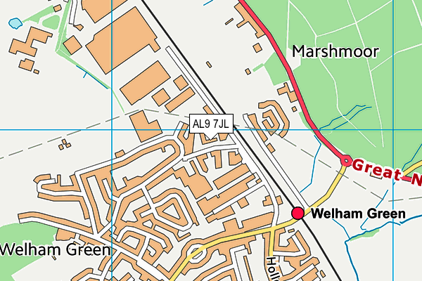 AL9 7JL map - OS VectorMap District (Ordnance Survey)