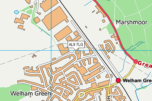 AL9 7LG map - OS VectorMap District (Ordnance Survey)