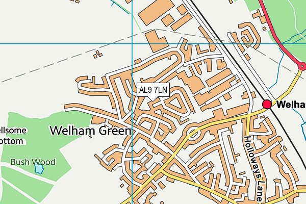 AL9 7LN map - OS VectorMap District (Ordnance Survey)