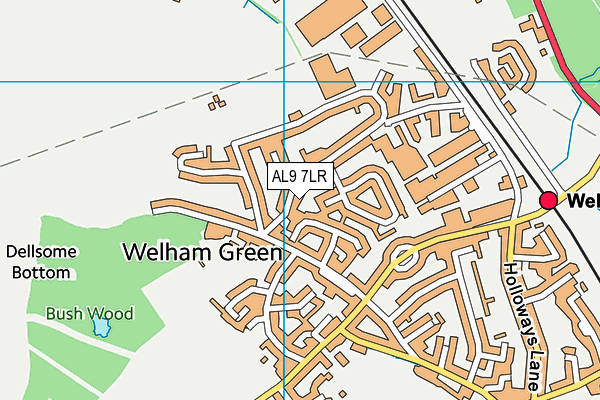 AL9 7LR map - OS VectorMap District (Ordnance Survey)